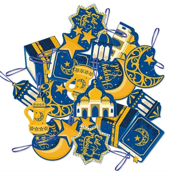 10 peice Eid Mubarak and Ramadan Kareem hanging ornaments/ Eid and Ramadan party - Picture 6 of 9